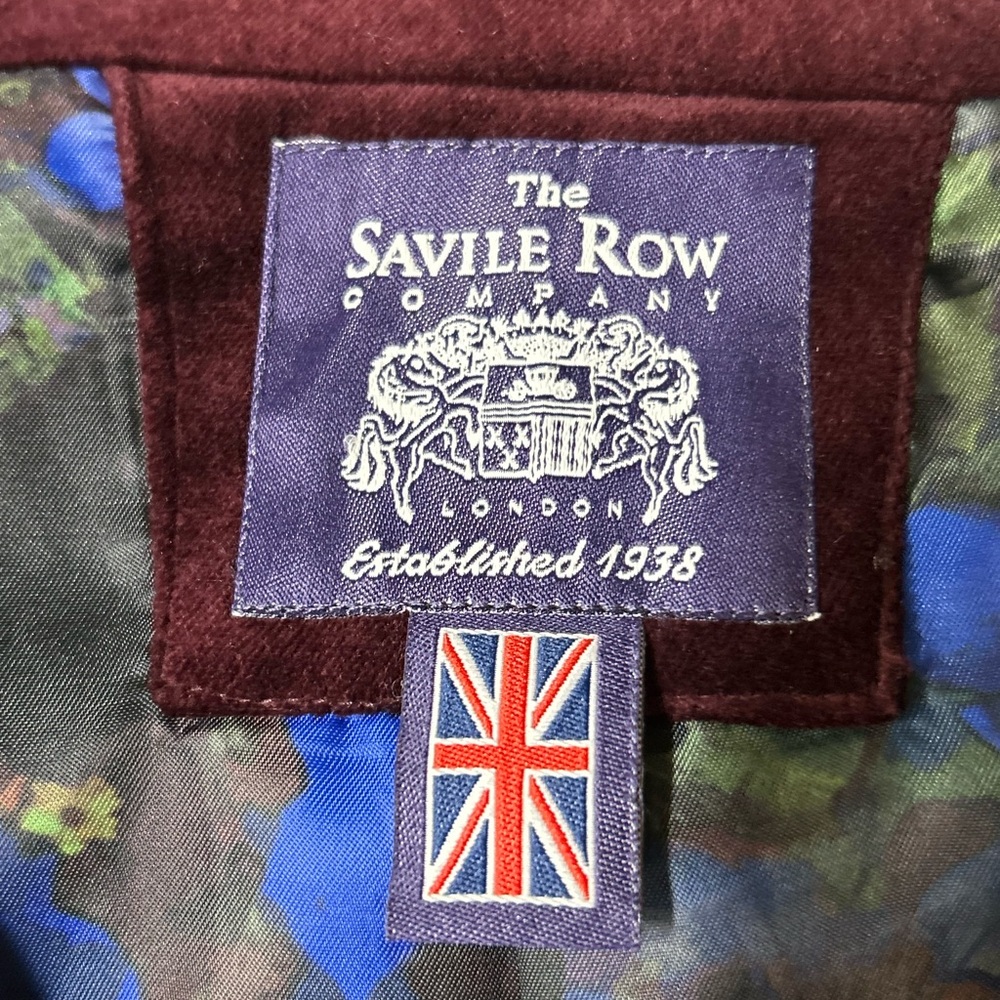 Savile Row mens savoy Blazer 46R Burgundy Velvet Velour Smoking Evening - Picture 3 of 7